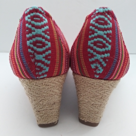 Somoma Aztec print peep toe wedges - Picture 9 of 15
